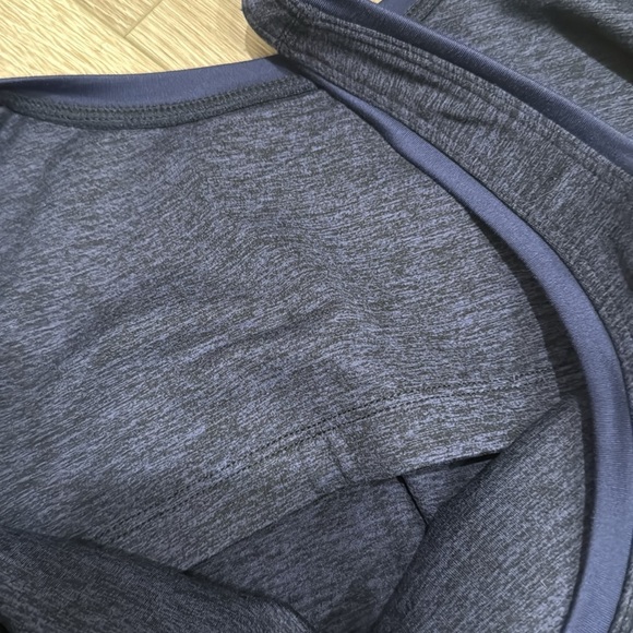 BNWT Terez TLC Crop Top in Heather Navy Blue Size L - Picture 5 of 5